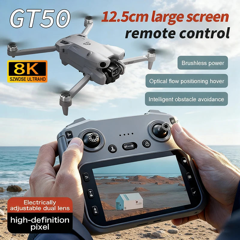 NEW GT50 PRO MIni 5 pro RC Drone 8K HD Dual Cameras WiFi GPS 20mins Flight Aerial Photography Quadcopter Remote Control UAV Toys