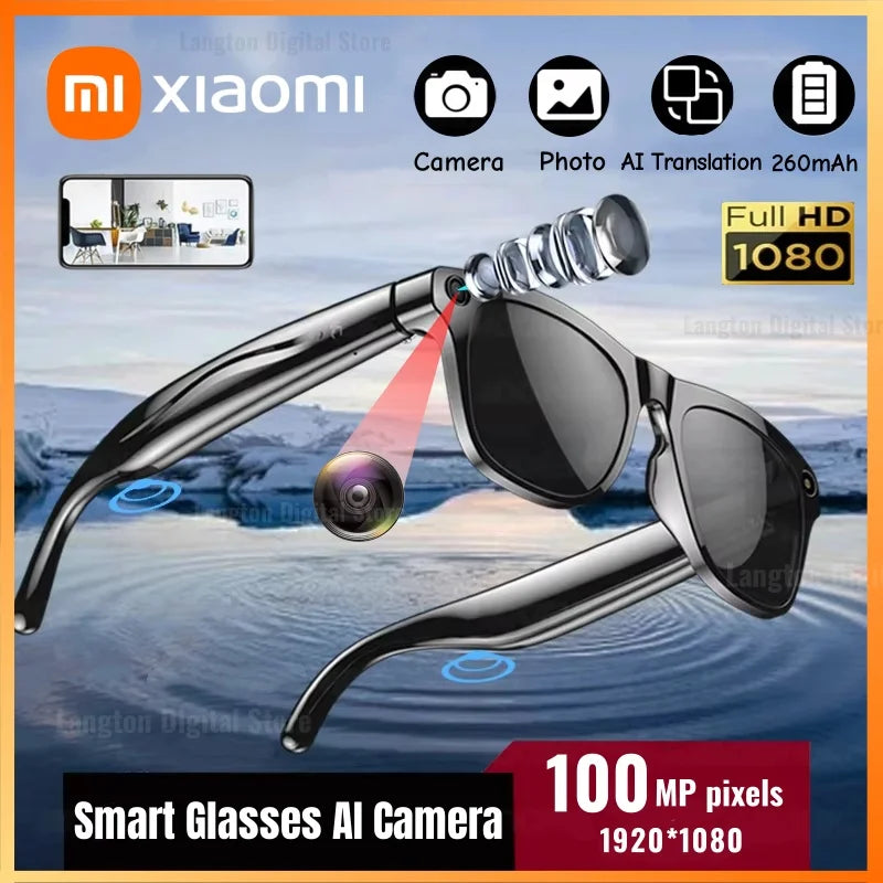 XIAOMI Smart Glasses AI Camera HD Wearable Mini Camera Bluetooth Voice Assistant Control Video Photo Recorder With Touch Botton